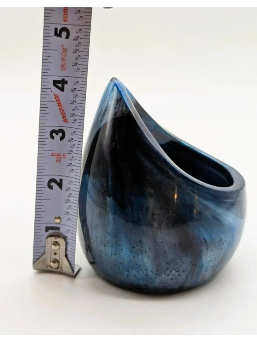 Handcrafted Blue Resin Candle Holder For Battery Operated Candles Tall Unique Te